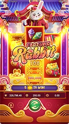 Fortune Rabbit · Pemeriksaan panel indikator saldo, taruhan, dan kemenangan.